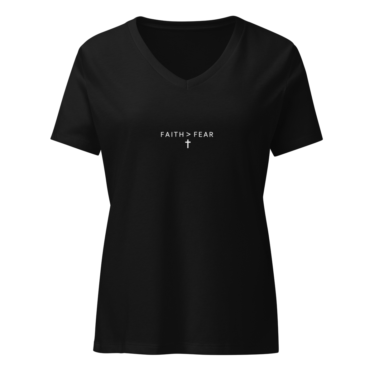 Faith + > Fear Women's V-Neck Shirt